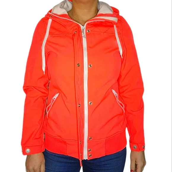 Empyre Bright Orange Full Zip Rain Jacket Size Medium - Picture 4 of 7